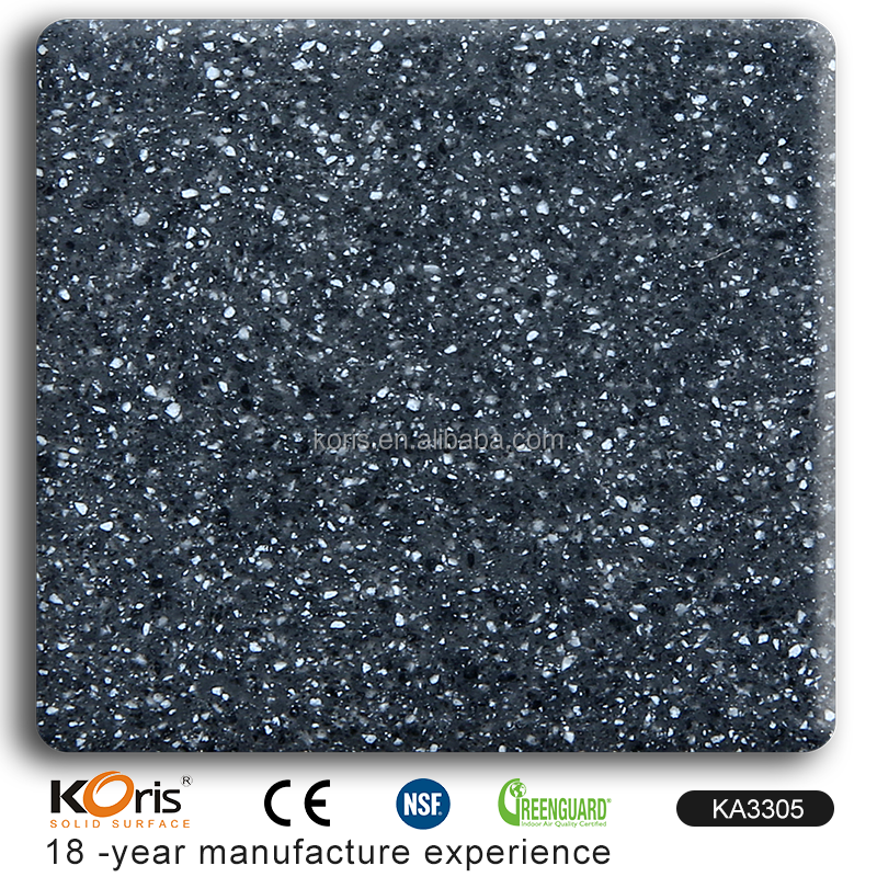 تخصيص الحجر الاصطناعي الأسود سطح صلب كونترتوب الاكريليك حجر