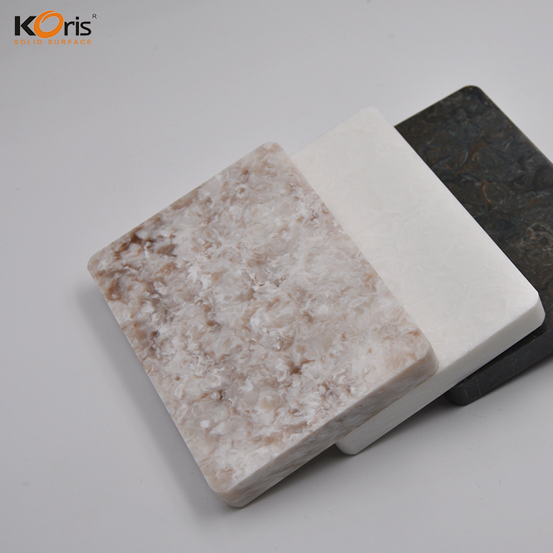 ورقة سطح صلبة حمراء صفراء معدلة سطح أكريليك صلب