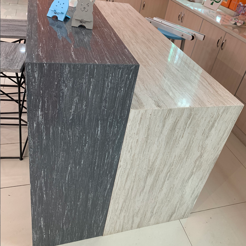 12mm سمك مواد البناء الحديثة تصميم مقعد أعلى Lg Hi-macs الاكريليك سطح صلب