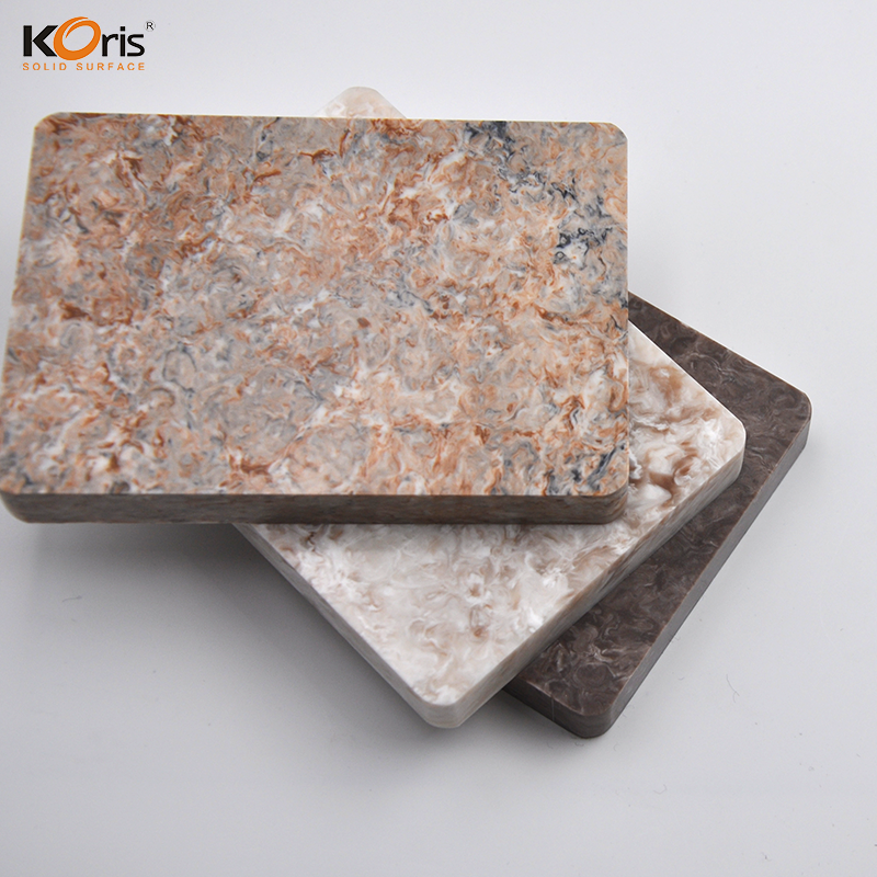 ورقة سطح صلبة حمراء صفراء معدلة سطح أكريليك صلب