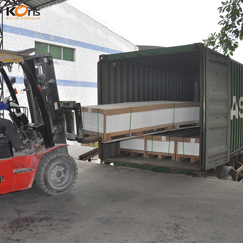 ورقة سطح صلبة حمراء صفراء معدلة سطح أكريليك صلب