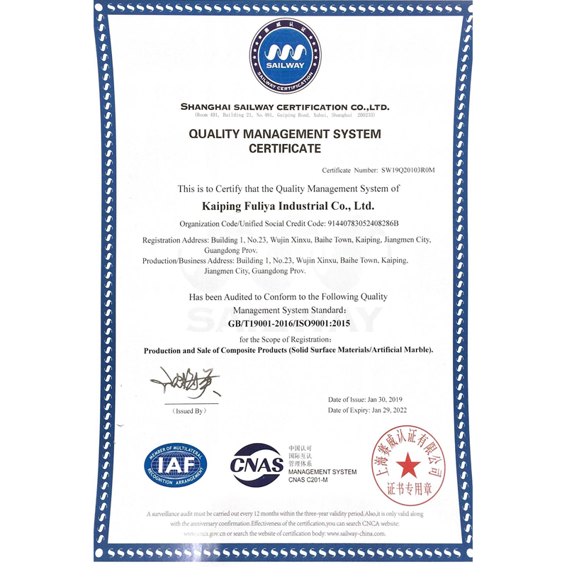 حجر اصطناعي بالجملة نقي أكريليك بوليستر راتينج صفائح صلبة سطحيّة