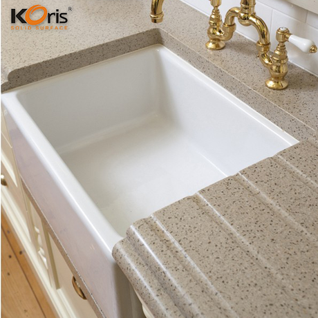 التصميم الحديث الاكريليك ألواح الحجر الصلبة بالوعة المطبخ
